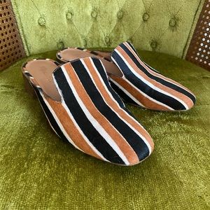 Madewell Willa Loafer Mule in Striped Calf Hair